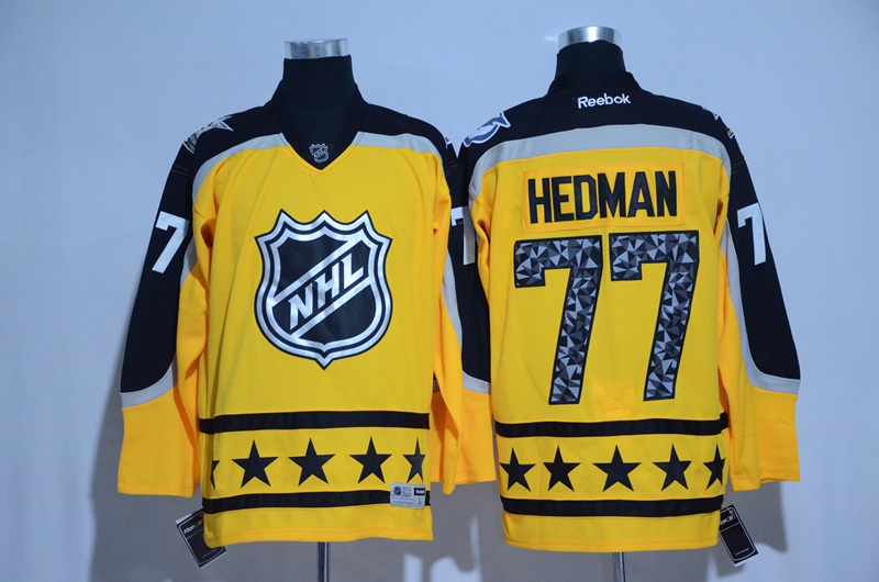 2017 NHL Tampa Bay Lightning #77 Hedman yellow All Star jerseys->->NHL Jersey